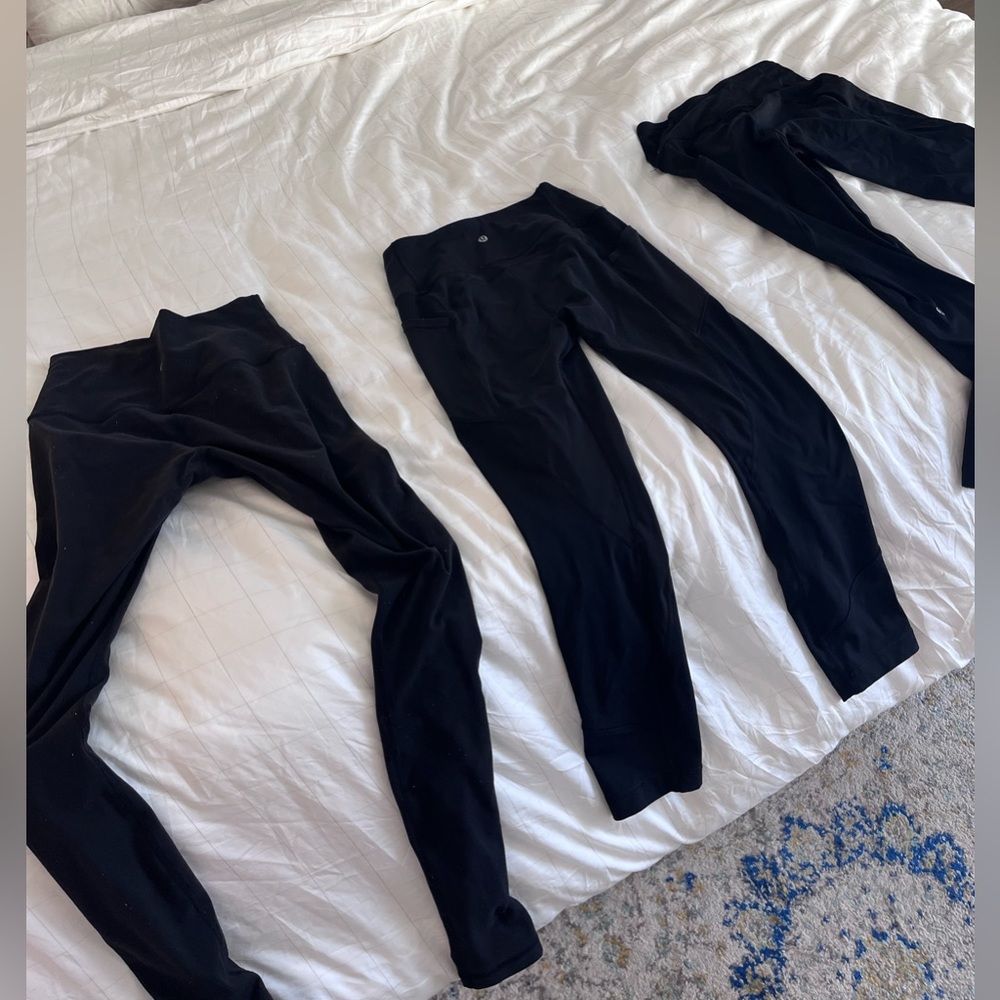 3 PAIRS OF LULULEMON LEGGINGS. SELLING AS A BUNDLE - SIZE 6